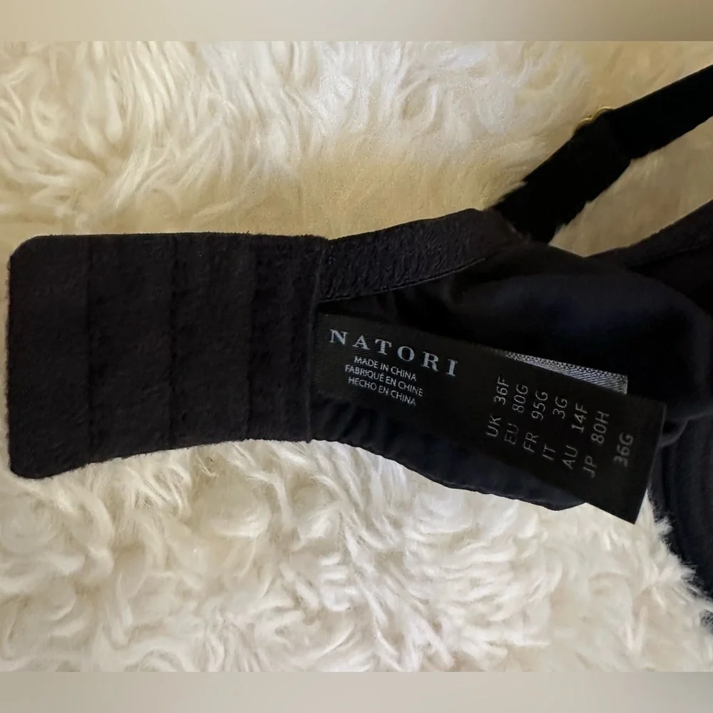 Natori Underwire T-Shirt Bra Woman’s Full Coverage support 36 G Black - Picture 7 of 8